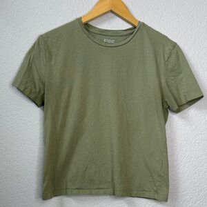 Backcountry Stoic Short Sleeve T Shirt Fitted Green size Medium